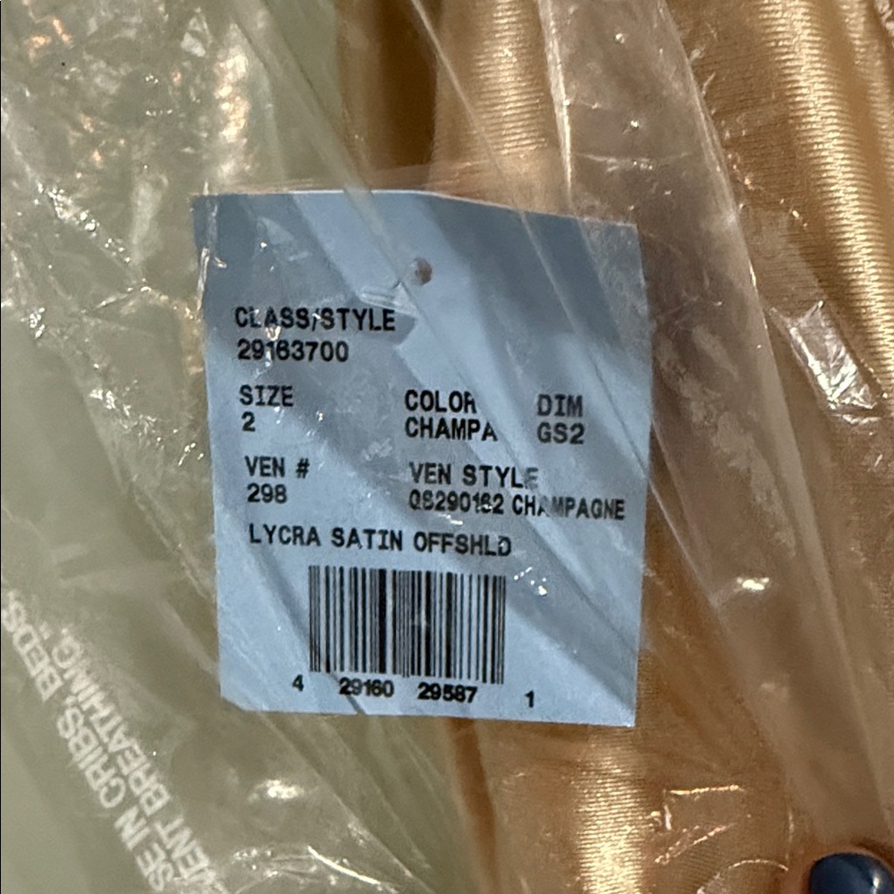 Elegant Strapless Satin Dress in Gold - Picture 5 of 5